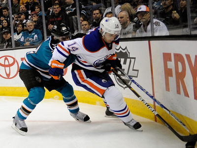 Eberle scores 30th, Oilers take Sharks in shootout