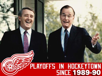 Last time Red Wings missed playoffs, Bush Sr. and Mulroney were in office